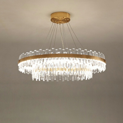 Round Shape Hanging Lights Crystal Chandelier for Living Room Dining Room
