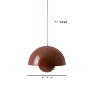 Single Light Ceiling Lamp Metal Hanging Lights in Contemporary Minimalist Style