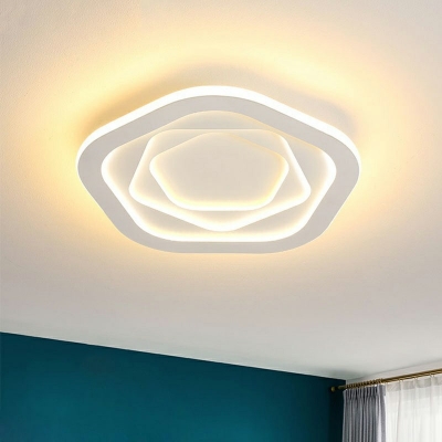 White LED Metal Ceiling Mount Lamp Light Acrylic Suspension Ceiling Light Fixture in 3 Colors Light