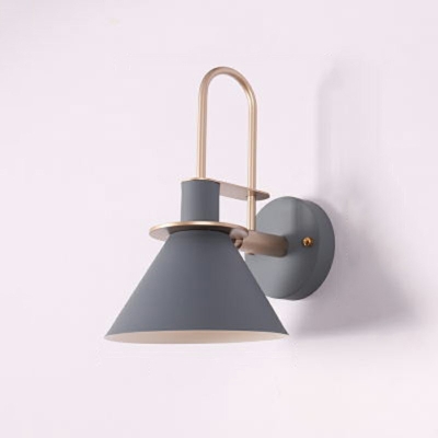 1 Head Nordic Style Wall Light Cone Shaped Metal Wall Mounted Light Fixture for Bedroom