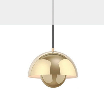 1-Light Modern Style Suspended Lighting Fixture Hemisphere Hanging Light