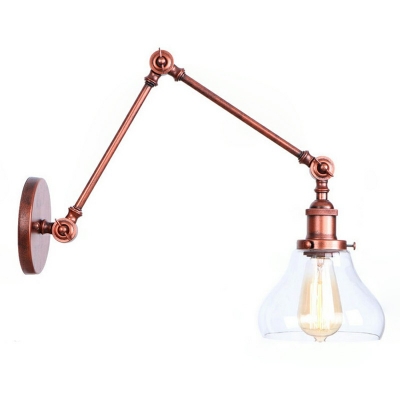 Industrial Style 1 Head Swing Arm Wall Light Vintage Metal Art Deco Wall Lamp