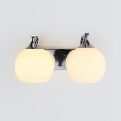 Industrial Style Globe Shade Wall Lamp Glass 2 Light Wall Light for Bedroom