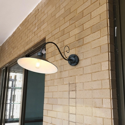 Industrial Vintage Barn Shade Wall Lamp Metal 1 Light Wall Light