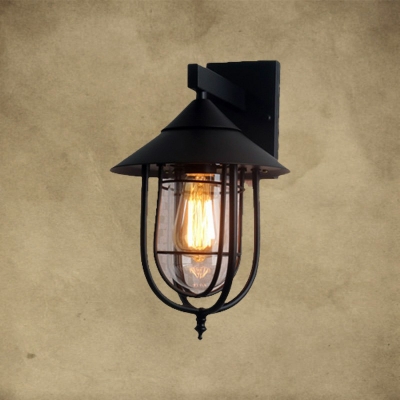 Industrial Vintage Cone Shade Wall Sconce Metal 1 Light Wall Lamp for Restaurant