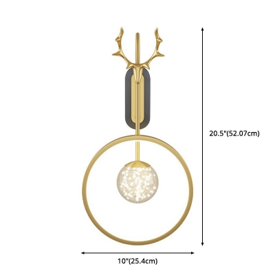 Modern Minimalist Style Circular Wall Mounted Light fixture Glass Wall Light Sconces for Bedroom