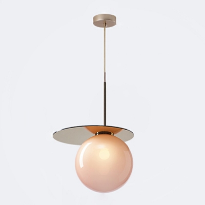 Modern Simplicity Glass Pendant Lamp Single Light Global Hanging Light for Dinning Room