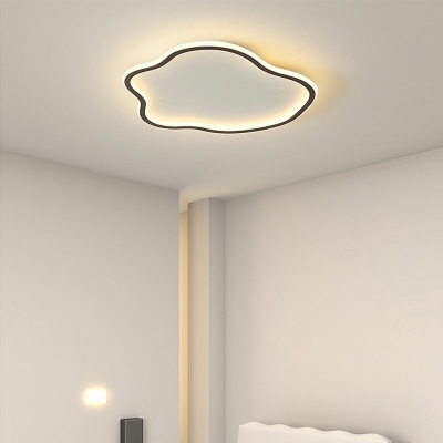Modern Style Cloud Shaped Flush Mount Light Metal 1 Light Ceiling Light for Bedroom