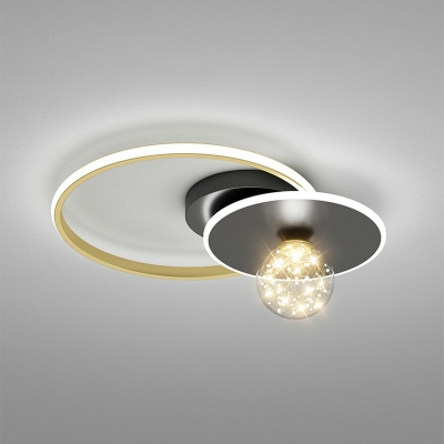 Modern Style Gypsophila Ring Shaped Flush Mount Light Metal 3 Light Ceiling Light for Bedroom