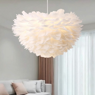 Modern Style Hanging Lights Feather Chandelier for Living Room Children's Room