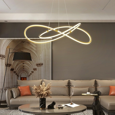 Modern Style Hanging Lights Minimalist White Light Chandelier for Living Room