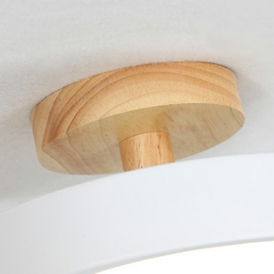 Modern Style Macaron Round Shaped Semi Flush Mount Light Metal 1 Light Ceiling Light for Living Room