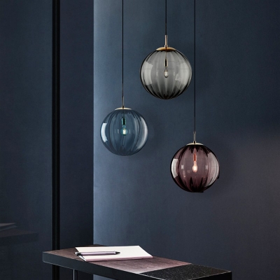 Nordic Style Globe Hanging Light LED Glass Minimalisma Pendant Light for Dinning Room