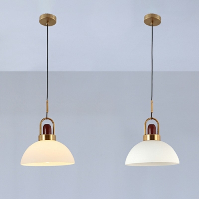 One-Light Mini Pendant Lights Bowl Art Glass Ceiling Pendant Light,Gold