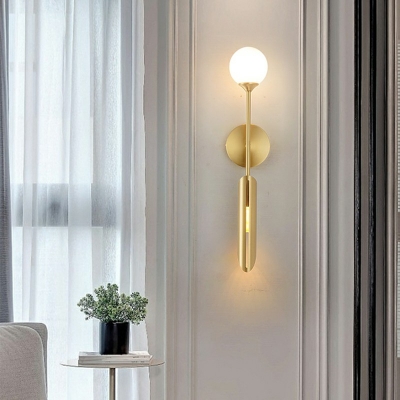 Post Modern Style Single Light Globe Wall Light Metal Wall Sconce Light for Sleeping Room
