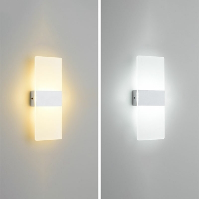 Rectangle Wall Sconce Light Creative Modern Iron and Acrylic Shade Wall Light for Study Room