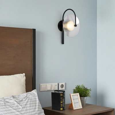 Special Shape Wall Sconce Light Modern Glass and Metal Shade Wall Light for Bedroom