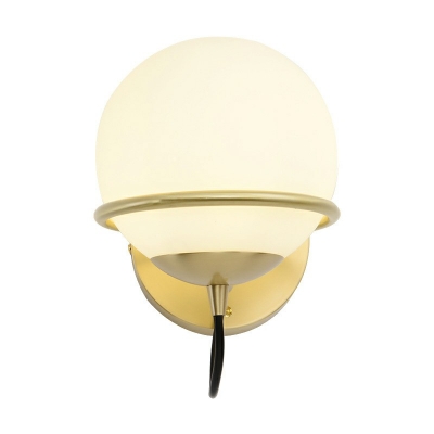 Spherical Sconce Light Fixture Nordic Glass Shade Wall Mount Light for Drawing Room