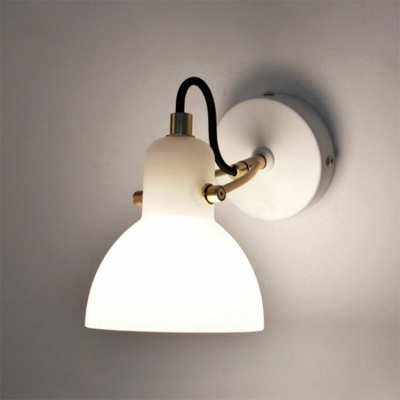 Wall Sconce Light Contracted Modern Metal and Glass Shade Wall Light for Living Room