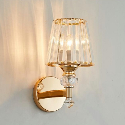 Wall Sconce Light Post-Modern Dimmable Crystal and Metal Shade Wall Light for Living Room