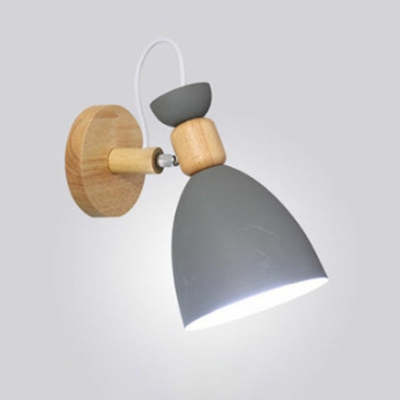 Adjustable Shape Wall Sconce Light Creative Modern Wood and Metal Shade Wall Light for Hallway