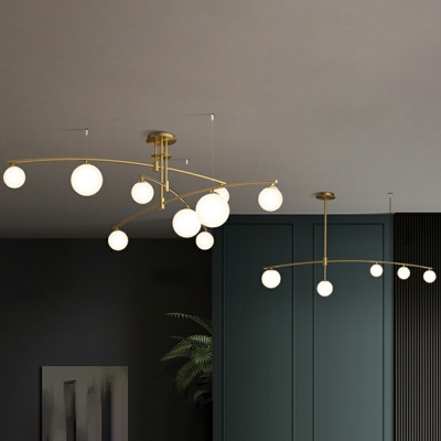 Arc Minimalistic Ceiling Ball Shape Glass with Roung Canopy Flush Ceiling Light Fixture