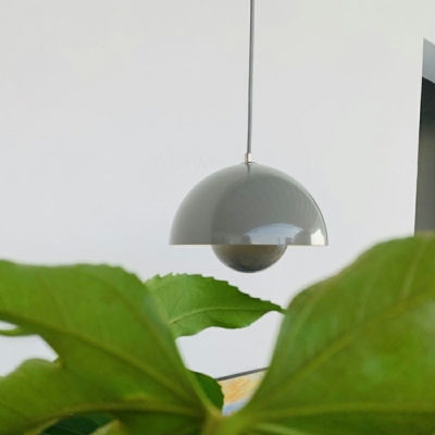 1 Light Bowl Hanging Ceiling Light Metal Minimalist Style Pendant Light