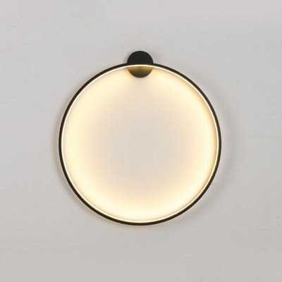 Circle Wall Sconce Light Modern Contracted Metal Shade LED Wall Light for Drawing Room