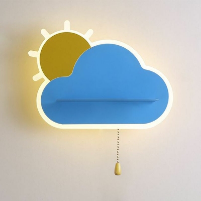 Cloud Shape Wall Sconce Light Contemporary Modern Acrylic and Iron Shade Wall Light for Kid's Room