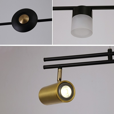 Contemporary Metal Island Light Spotlight Black-Gold Study LED Island Lamp for Study Room