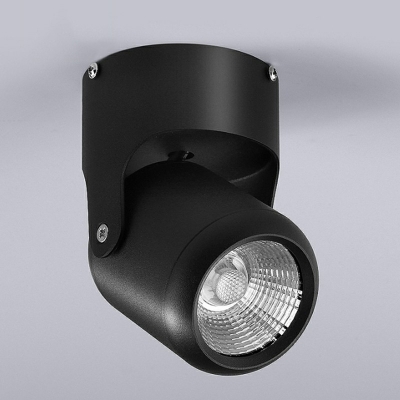 Contemporary Style Cylinder Flush Mount Light 1 Head Metal Ceiling Light in Black/White Flush Light for Sitting Room