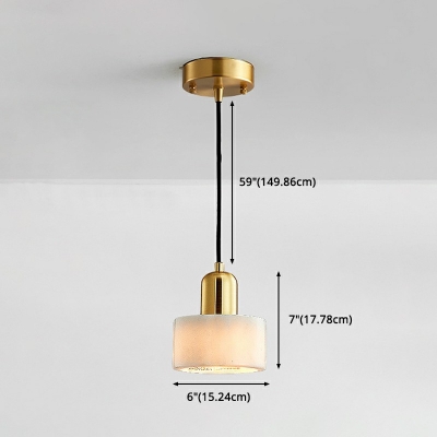 Cylinder Shape Hanging Lamp Nordic Style Stone Single Head Suspension Light for Hotel Hall Corridor