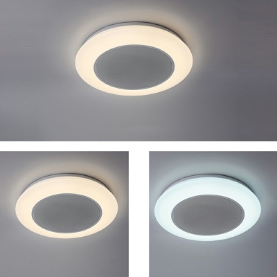 Garage Workshop Office LED Circle Fixture Arcylic RGB Modern Rectangular Ceiling Light in White