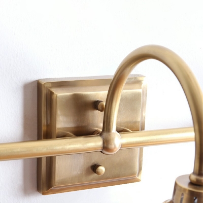 Glass Brass Wall Sconce Lighting Fixture Bowl shape Metal Traditional Vanity Light for Bathroom
