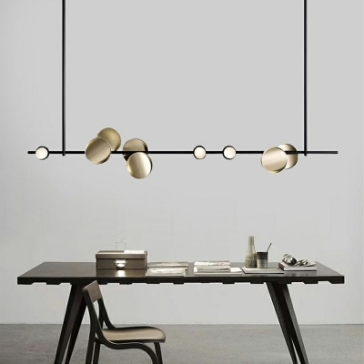 Industrial Metal Chandelier 12 Lights Table Hanging Light Fixture in Black