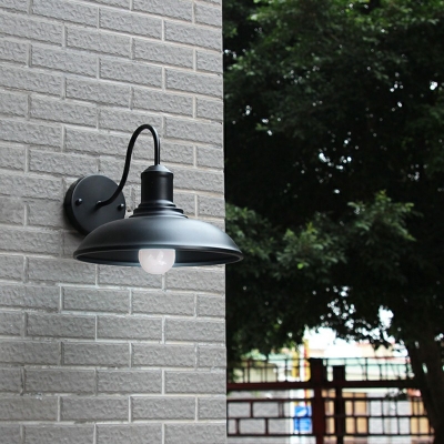 Industrial Style Barn Shaped Wall Lamp Metal 1 Light Wall Light