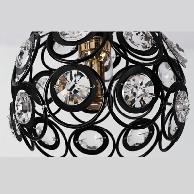 Industrial Style Cage Shaped Semi Flush Mount Light Metal 1 Light Ceiling Light for Hallway