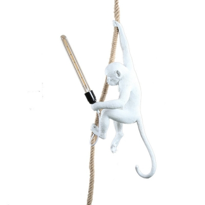 Industrial-Style Natural Hemp Rope Hanging Ceiling Light 1 Light Hanging Pendant Light