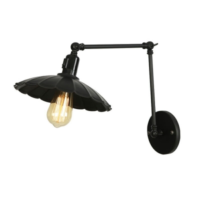 Industrial Style Scalloped Edged Shade Wall Lamp Metal 1 Light Wall Light for Restaurant