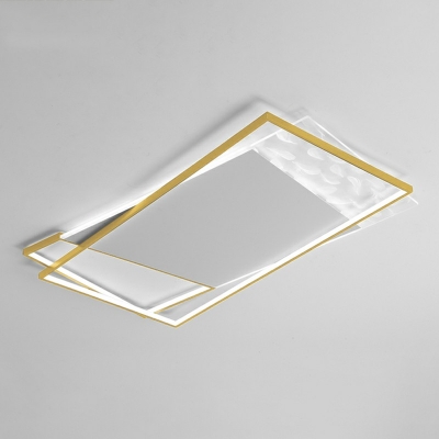 Minimalist Ceiling Lighting Fixture Acrylic Flush Mount Lighting with Feather Pattern