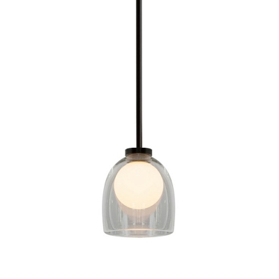 Modern and Simple Hanging Light Cup Shaped Nordic Style Glass LED Pendant Light for Bedside Coffee Shop