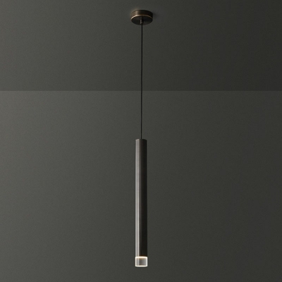 Modern and Simple Hanging Light Cylinder Metal Acrylic LED Pendant Light for Bedside