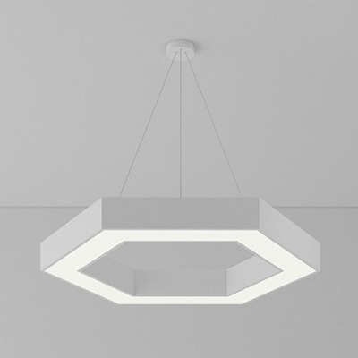 Modern Metal LED Pendant Led Arcylic Hexagon Shape Natural Light Office Meeting Room Workshop Corridor