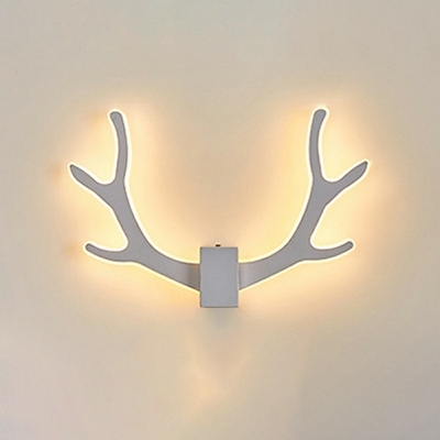 Modern Style Antlers Shaped Wall Lamp Metal 1 Light Wall Light for Bedroom