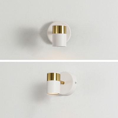 Nordic Style Cylindrical Wall Light Single Light Metal Bedroom Wall Mount Lamp
