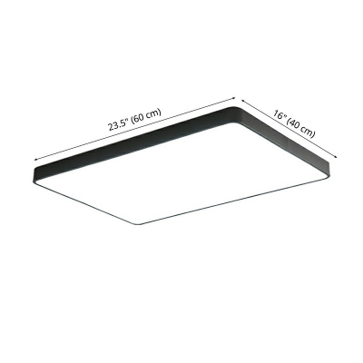 Rectangle Flush Ceiling Light Contemporary Iron and Acrylic Shade LED Light for Office, 16