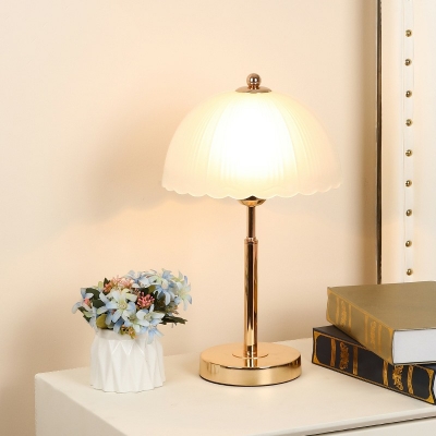 Single-Bulb Domed Shape Table Lamp Frosted Glass Reading Book Light for Study Room