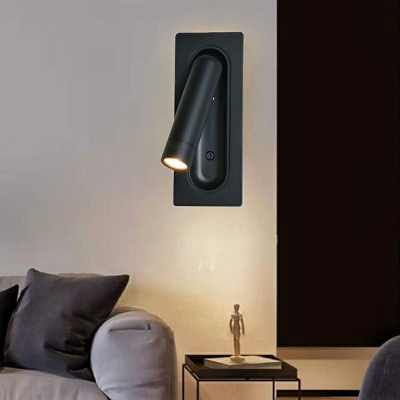 Single-Bulb LED Reading Wall Mount Lighting Minimalist Metallic Wall Sconce for Reading Room