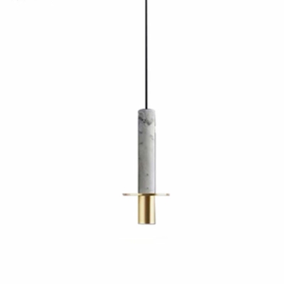 Single Light Pendant Light Fixture Modern Stone Hanging Lamps Integrated LED