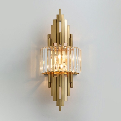 Wall Sconce Light Creative Contracted Post-Modern Metal and Crystal Shade Wall Light for Bedroom